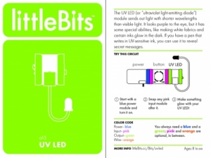 [로봇사이언스몰][로봇사이언스몰][LittleBits][리틀비츠] uv led sku:650-0045>>자석 연결 방식으로 쉬운조립