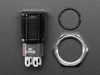 [로봇사이언스몰][Adafruit][에이다프루트] Rugged Metal Pushbutton with Black Finish - 16mm 6V RGB Latching ID:4660