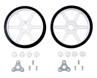 [로봇사이언스몰][Pololu][폴로루] Pololu Multi-Hub Wheel w/Inserts for 3mm and 4mm Shafts - 80×10mm, White, 2-Pack #3691