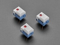 [로봇사이언스몰][Adafruit][에이다프루트] Step Switch with LED - Three Pack of Gray Plastic with Red LED - PB86-A1 ID:5498